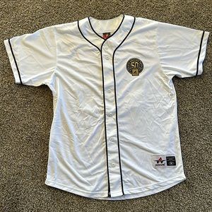 Alleson Athletic LEARFIELD White Baseball Jersey Men's Medium Shirt 50 yr Specia